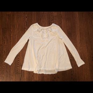 Lace top, long sleeve